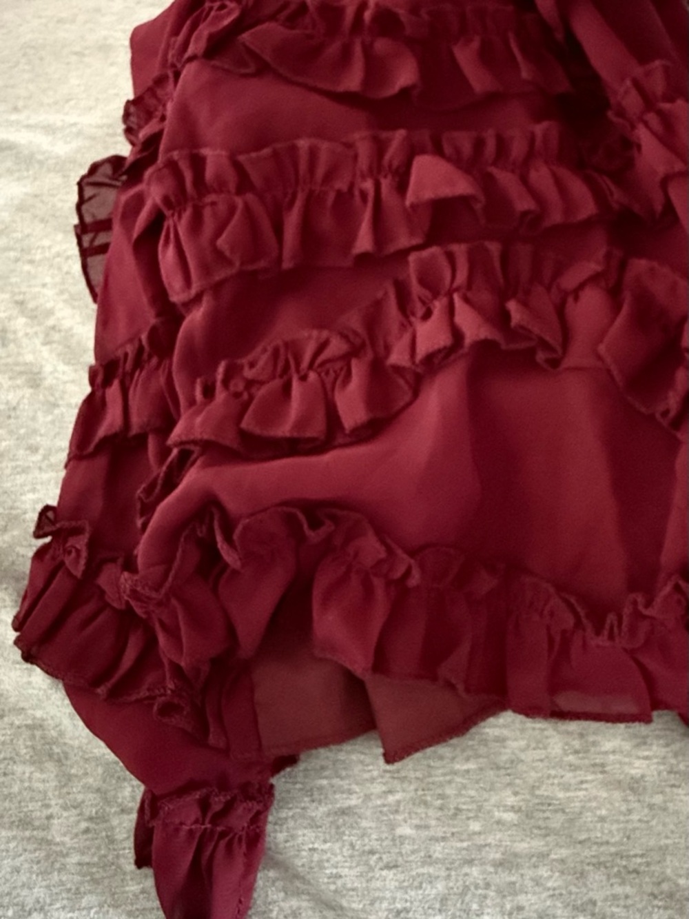 Elegant Burgundy Pleated Maxi Skirt - Women - Picture 8 of 8